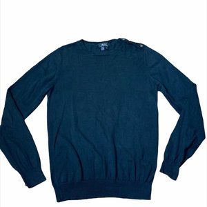 A.P.C Black Crewneck Sea Island Cotton Sweater